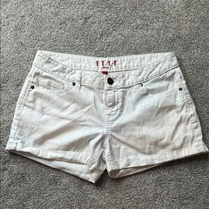 Elle White Jean Shorts with Cuffed Hem Like New Condition